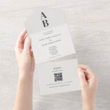 Modern Minimal All-in-One Wedding Invitation