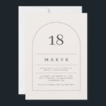 Modern minimal arch 18th photo birthday party invitation<br><div class="desc">Modern minimal arch 18th photo birthday party. Modern simple black and white elegant design. Age can be edited,  ideal for 18th 21st,  25th,  30th,  40th,  50th,  60th,  70th,  80th,  90th,  100th birthdays.</div>