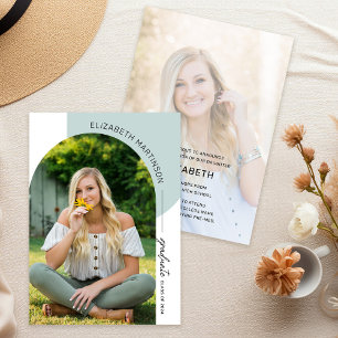 Modern Minimal Arch 2 Photo Graduation Announcement
