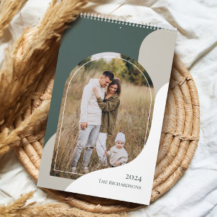 Modern Minimal Arch family Photos Stylish Template Calendar