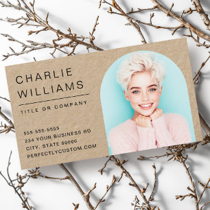 Modern minimal arch photo frame Kraft paper Business Card