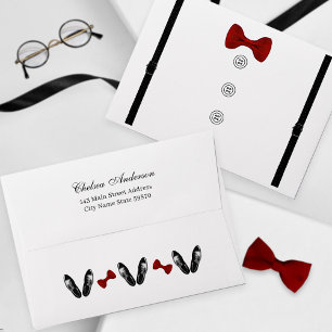 Modern Minimal Baby Shower Little Gentleman Formal Envelope
