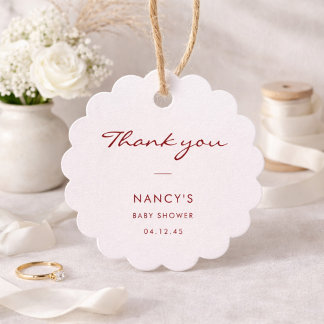 Modern Minimal Baby Shower Thank You Favor Tag
