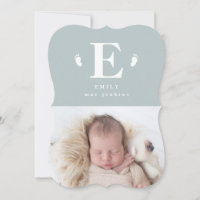 Modern minimal baby toes initial birth