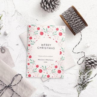 Modern Minimal Bauble Pattern Corporate Christmas  Holiday Card