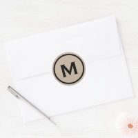 Modern Minimal Beige Black Monogram