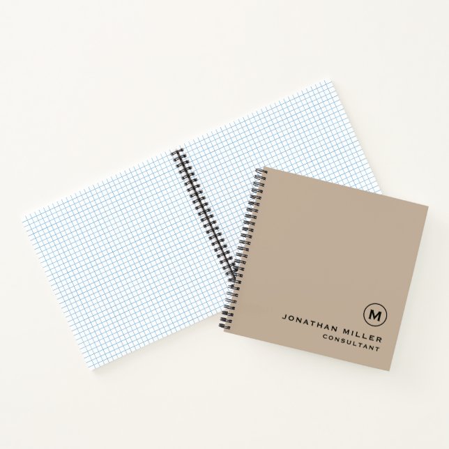 Modern Minimal Beige Graph Paper Notebook (Inside)