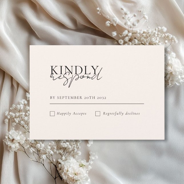 Modern, Minimal, Beige, QR Code Wedding RSVP  Enclosure Card (Modern, Minimal, Beige, QR Code Wedding RSVP Enclosure Card)