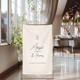 Modern, minimal, beige, wedding banner