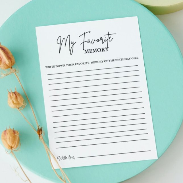 Modern Minimal Birthday Favourite memory game card (Creator Uploaded)