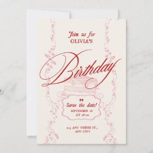 Modern Minimal Birthday Invitation  Girls Birthday