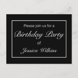 Modern Minimal Birthday Party Invitation Postcard