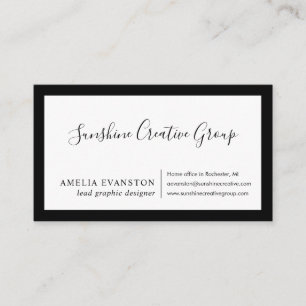 Modern Minimal Black and White Business Card