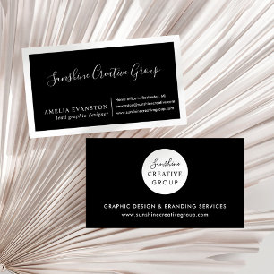 Modern Minimal Black and White Business Card