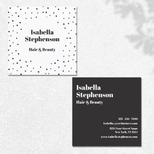 Modern Minimal Black and White Dot Trendy Square Business Card