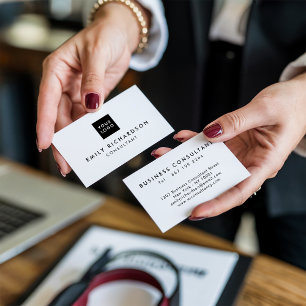 Modern minimal black and white professional logo business card