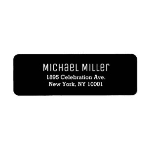 Modern Minimal Black and White Return Address
