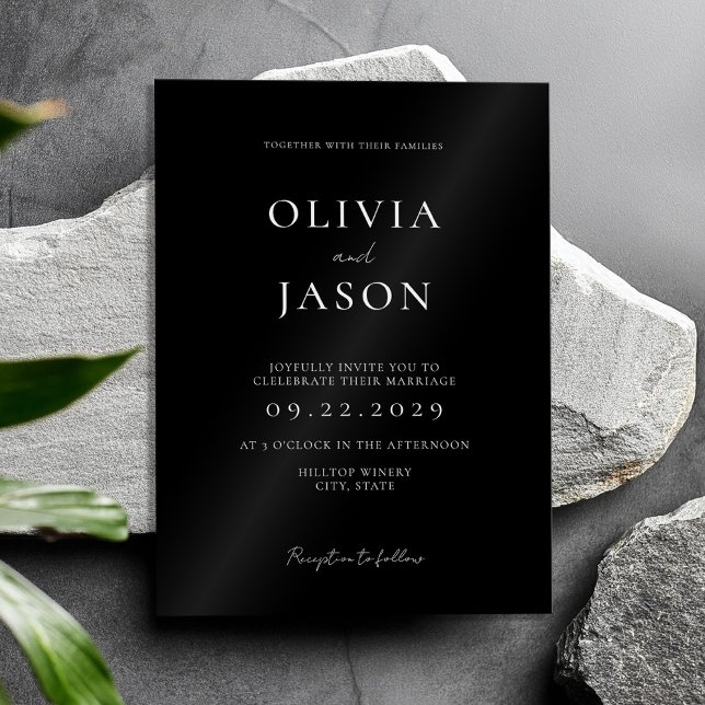 Modern Minimal Black and White Wedding Acrylic Invitations (Creator Uploaded)