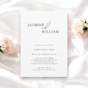 Modern Minimal Black and White Wedding Invitation