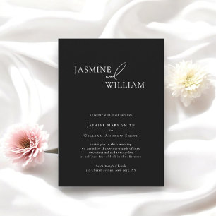 Modern Minimal Black and White Wedding Invitation