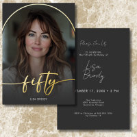 Modern Minimal Black Arch Fiftieth Birthday