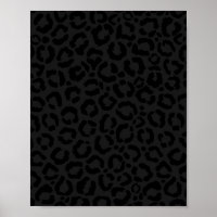 Modern Minimal Black Leopard Print