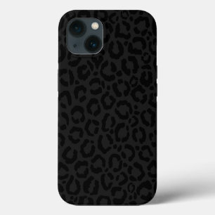 Modern Minimal Black Leopard Print iPhone 13 Case