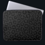 Modern Minimal Black Leopard Print Laptop Sleeve<br><div class="desc">This modern and minimal design is perfect for the stylish and trendy woman. It features a charcoal black and dark black leopard cheetah animal print pattern. It's cool, unique, contemporary, and fashionable. ***IMPORTANT DESIGN NOTE: For any custom design request such as matching products, colour changes, placement changes, or any other...</div>