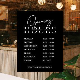 Modern Minimal Black Logo Business Opening Hours