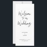 Modern Minimal Black Script Wedding Program<br><div class="desc">Wedding program with modern handwritten calligraphy script,  customise the back with your own information.</div>