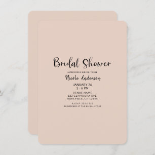 Modern Minimal Black Type ANY COLOR Bridal Shower Invitation