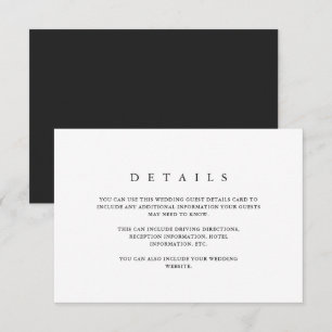 Modern Minimal Black Type Wedding Guest Detail