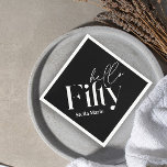 Modern minimal black white simple 50th birthday napkin<br><div class="desc">Modern minimal typography simple black and white 50th birthday party decor favour napkin. Part of a contemporary collection.</div>