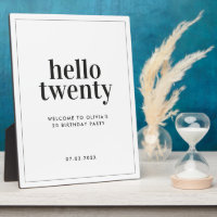 Modern minimal black white typography 20 birthday