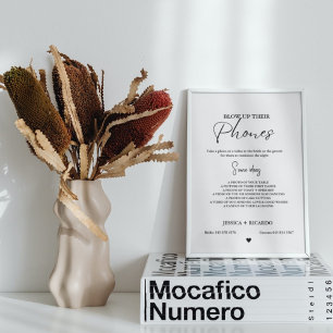 Modern Minimal Blow up their phone wedding photo Poster