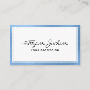 Modern Minimal Blue Foil Business Card
