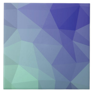 Modern Minimal Blue Purple Geometry Design Tile