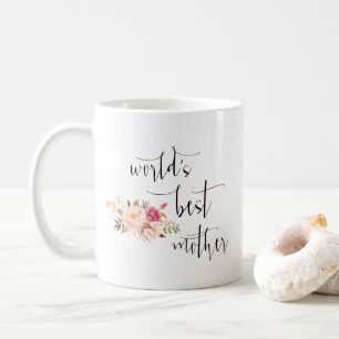Modern Minimal Blush Floral World's Best Mother Coffee Mug