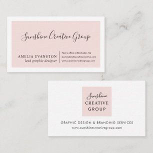 Modern Minimal Blush Pink Business Card