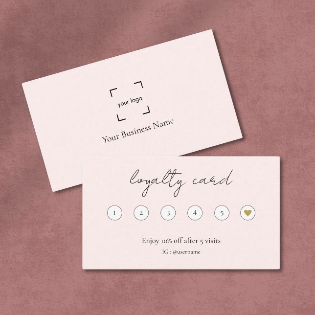 Modern Minimal Blush Pink Hair stylist Loyalty Card (Creator Uploaded)