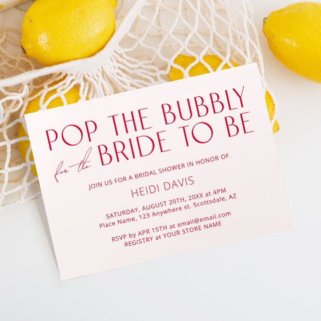 Modern Minimal Blush Pink & Magenta Bridal Shower Invitation (Creator Uploaded)