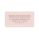 Modern minimal blush pink return address
