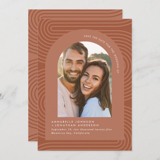 Modern minimal bohemian rust terracotta geometric (Front/Back)