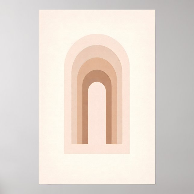 Modern Minimal Boho Abstract Neutral Arches Poster (Front)