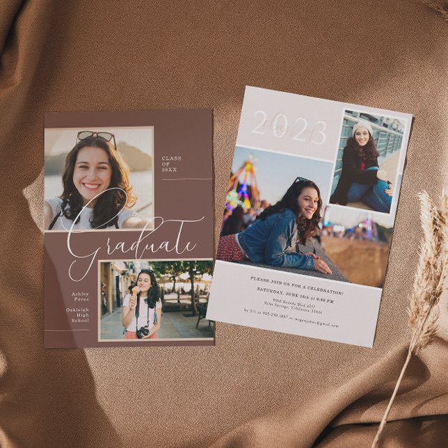 Modern Minimal Boho | Graduation Photo Party Invitation (Creator Uploaded)
