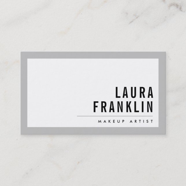 MODERN MINIMAL bold name soft grey black Business Card (Front)