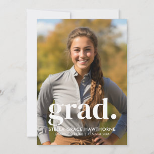 Modern Minimal Bold Photo Grad Announcement