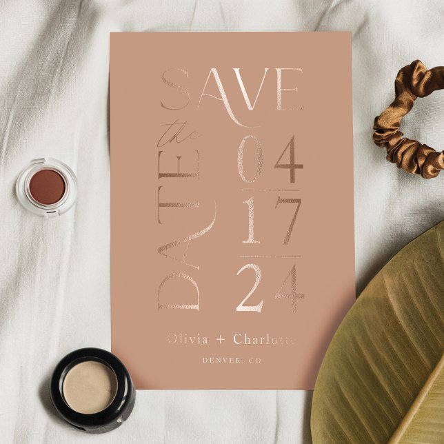 Modern Minimal Bold Save the Date Typographic (Modern Minimal Bold Save the Date Typographic Foil Invitation)