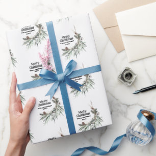 Modern minimal botanical Christmas elegant Wrapping Paper