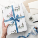 Modern minimal botanical Christmas elegant Wrapping Paper<br><div class="desc">Modern minimal botanical Christmas elegant wreath design. With space to personalise with your family name.</div>
